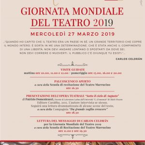 GIORNATA MONDIALE DEL TEATRO Mercoledì 27 Marzo 2019