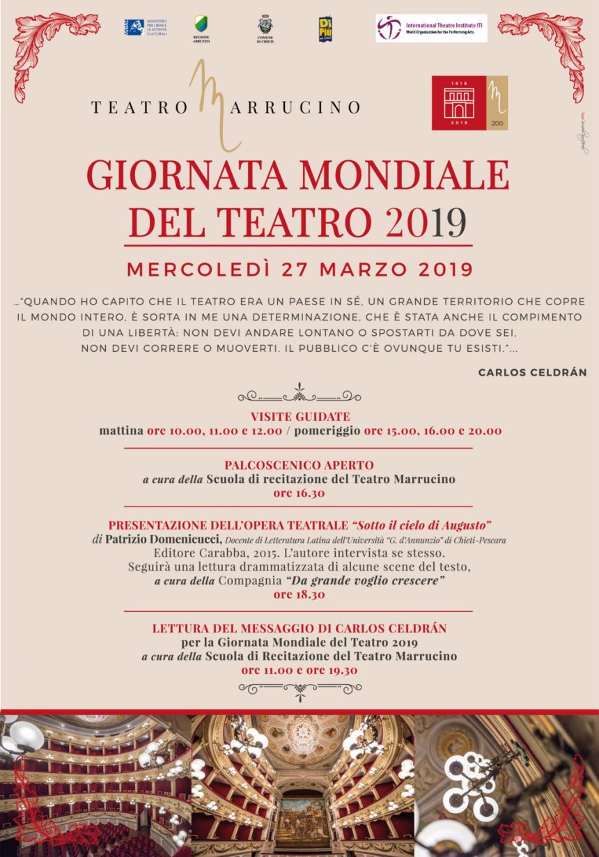 GIORNATA MONDIALE DEL TEATRO Mercoledì 27 Marzo 2019 GIORNATA MONDIALE DEL TEATRO Mercoledì 27 Marzo 2019