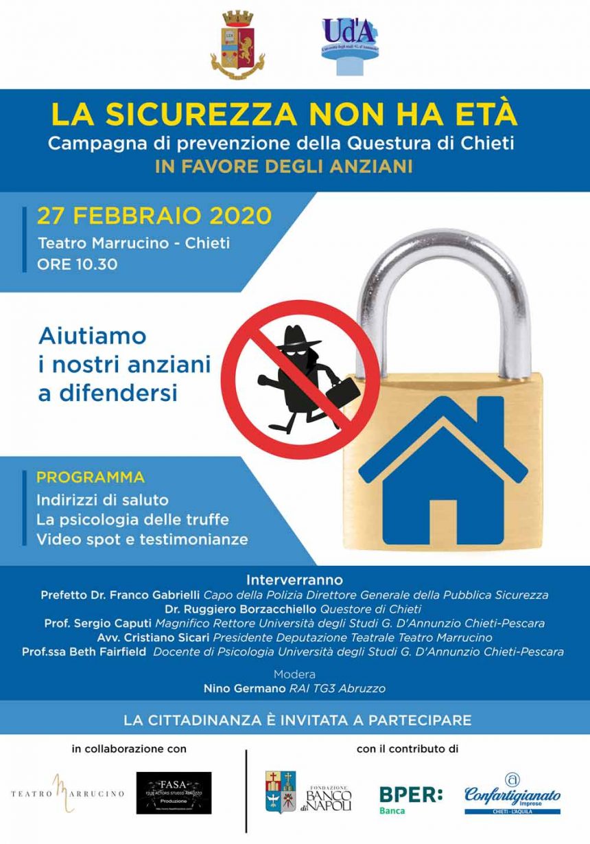 La sicurezza non ha età, evento rinviato