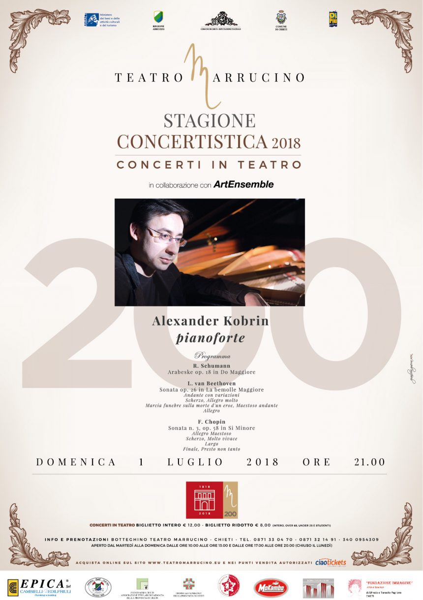 Posticipo orario Concerto Alexander Kobrin 01 luglio